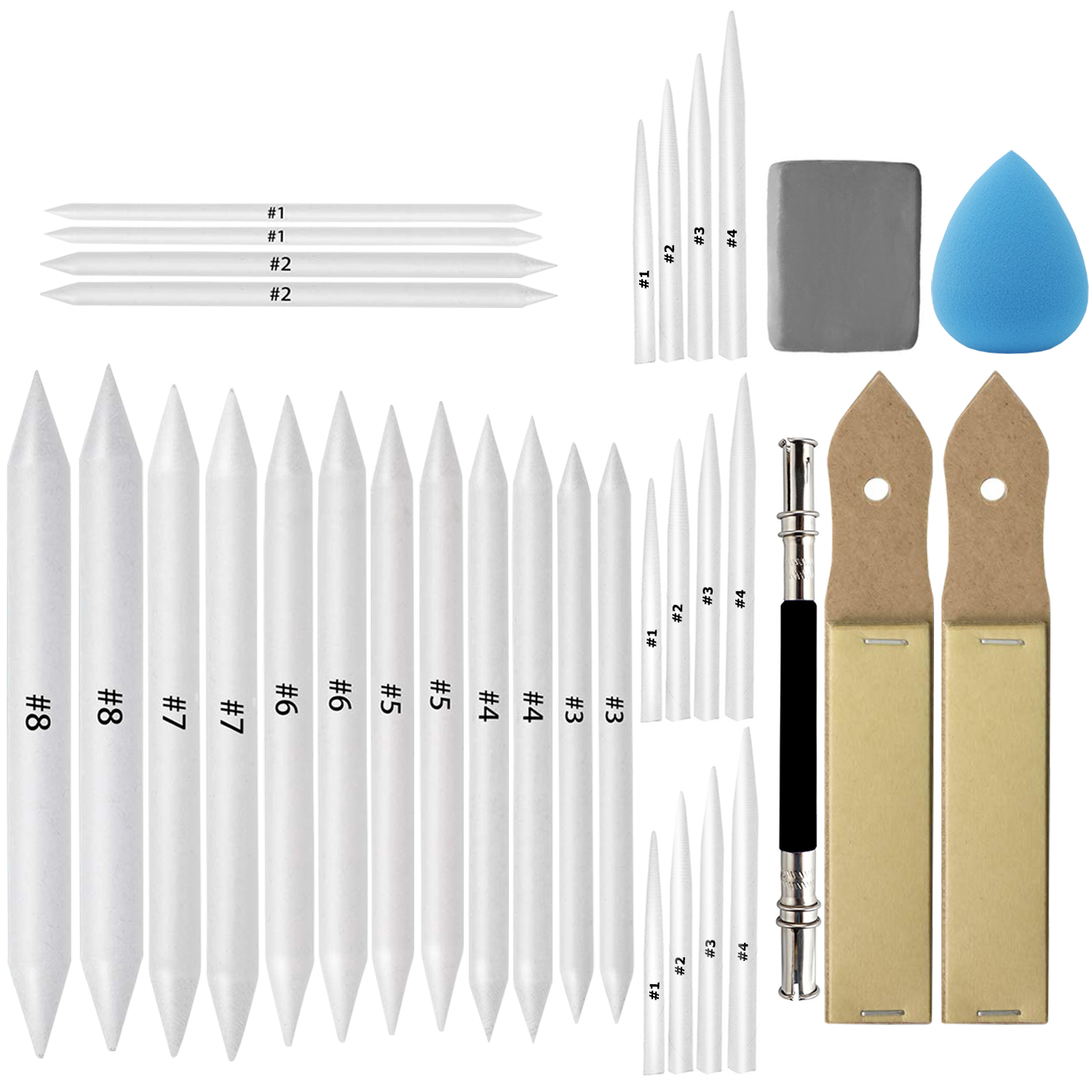 7 Pcs Set Blending Stump Sketch Paper Pen Charcoal Sketching, Blending  Pencil, Blending Sticks Blending Tools